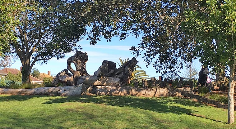 Underwood Park – a section of the natural playground under the trees.