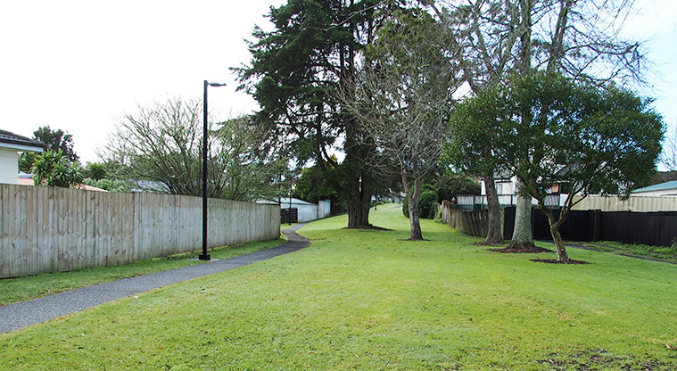 Waimoko / Urlich Esplanade Reserve - Section of path and trees in the reserve. Photo credit: T Hodder.