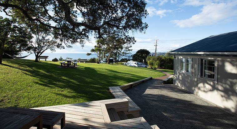 Waiheke Backpackers Hostel - view from the deck of the hostel.