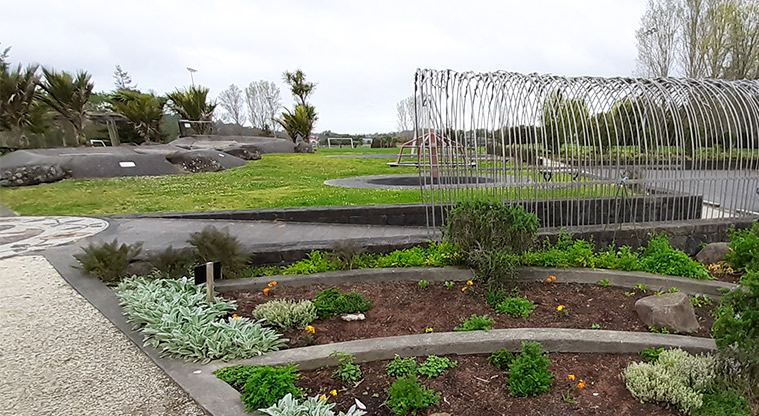 Wainoni Park North - Gardens near the playground.
