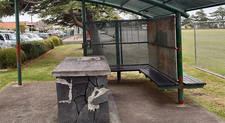 Walker Park - Barbecue area with seating.