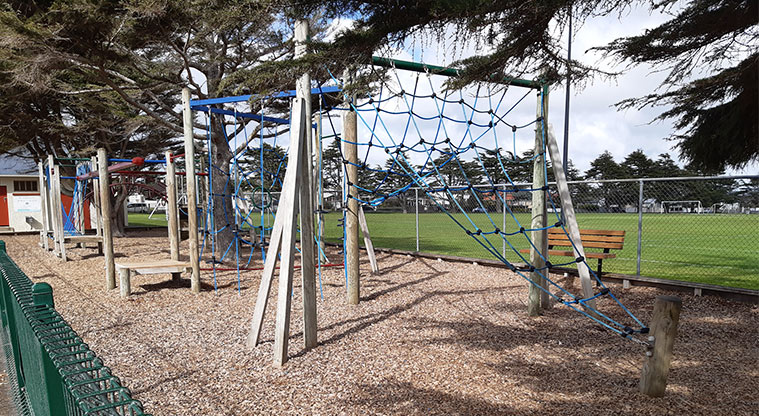 Walker Park - Section of the playground with climbing nets for older children.