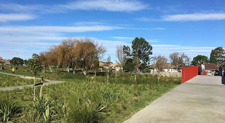 Walmsley Park – one the bridges crossing to the other side of the park.