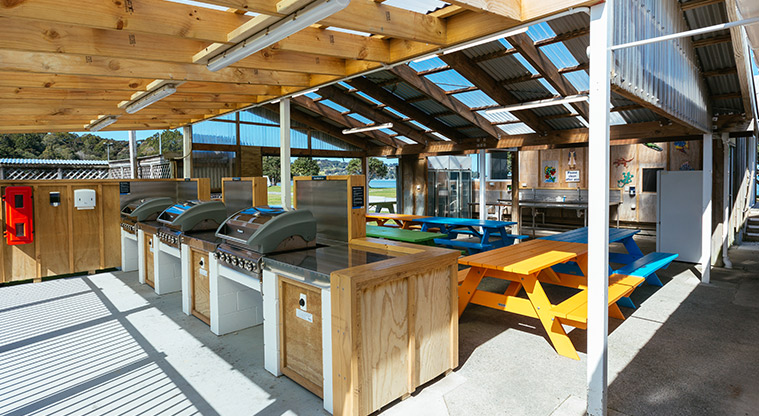 Whangateau Holiday Park - Barbecue area.