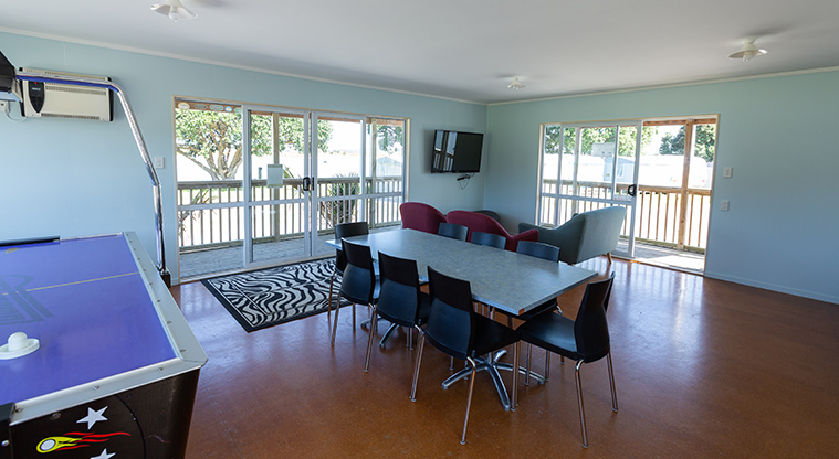Whangateau Holiday Park - Television and recreation room.