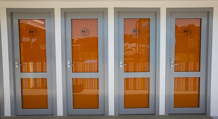 Whangateau Holiday Park - Individual shower cubicles.