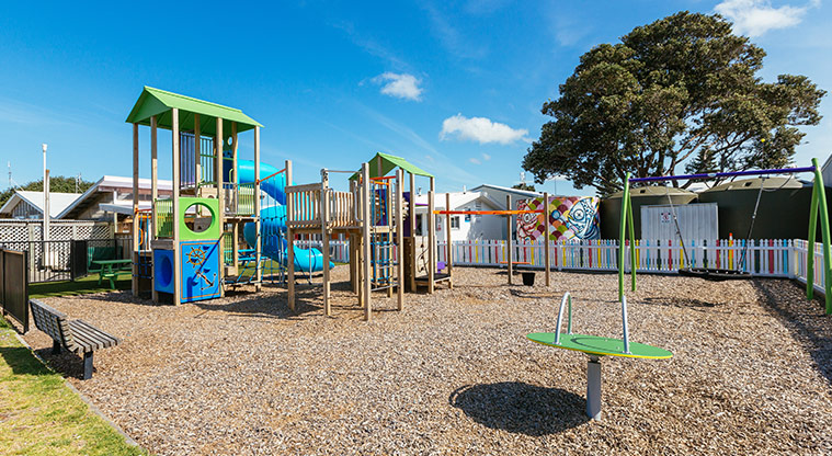 Playground at Whangateau Holiday Park. Photo credit: B Lowe.
