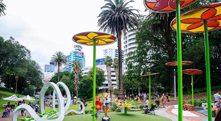 Albert to Myers Urban Ngahere Path – Myers Park playground.