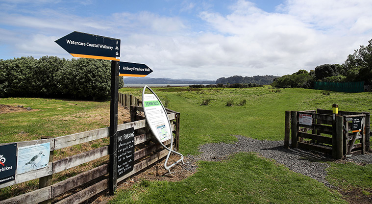 Ambury Foreshore Path - Path start point.