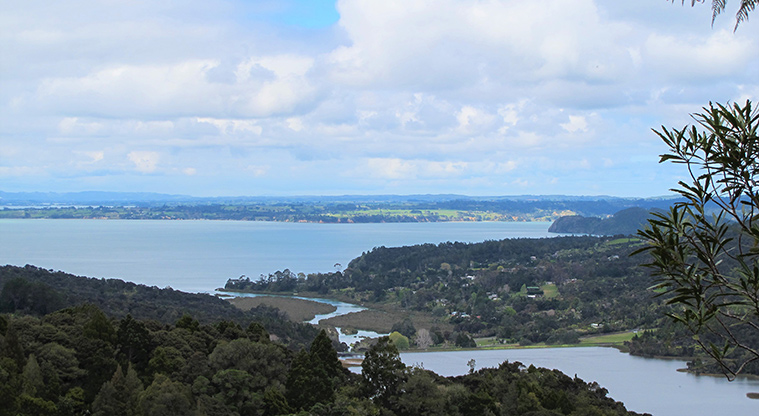 Beveridge to Arataki Track - View over Lower Nihotupu Reservoir from Mackie’s Rest.