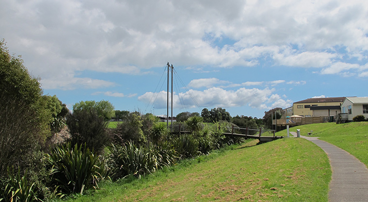 Cascades Path - Rotary bridge into Lloyd Elsmore Park.
