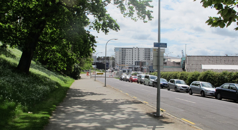Central City Loop Path - Path along Churchill Street looking toward Beach Road.