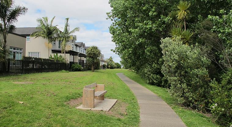 Clearwater Cove Path - The walkway to the marina passes a new housing area.