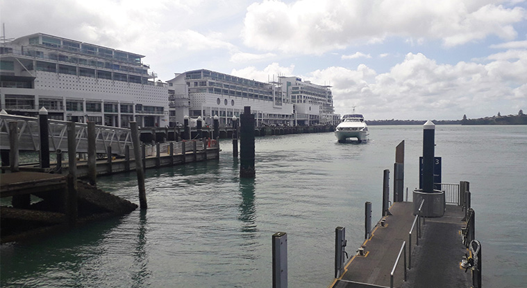 Coast to Coast Path (City to Pukekawa / Auckland Domain)  – Looking out over the pier by the Downtown Ferry Terminal.