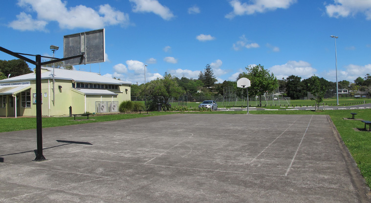 Crossfield Path - Basketball court at Crossfield Reserve.