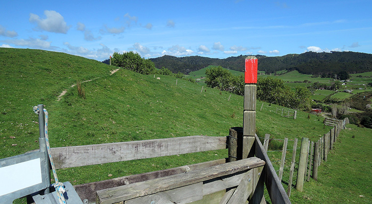 Duder Farm Path - Keep following the red markers through the farm gates