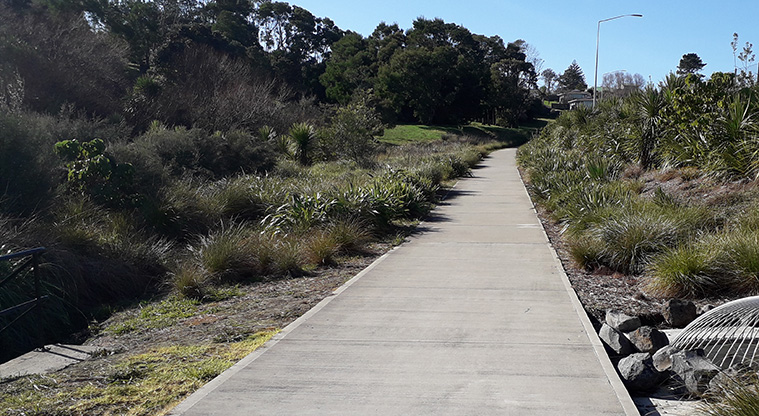 Eric Armishaw to Waterview Path - Path heading to Waterview alongside the motorway.
