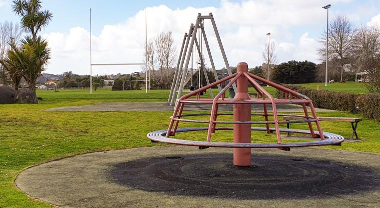 Greenhithe to Wharf Path - Sports fields and playground at Wainoni Park.