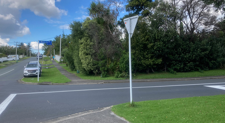 Greenhithe to Wharf Path - From Roland Road, take a right turn into Waipuia Place.