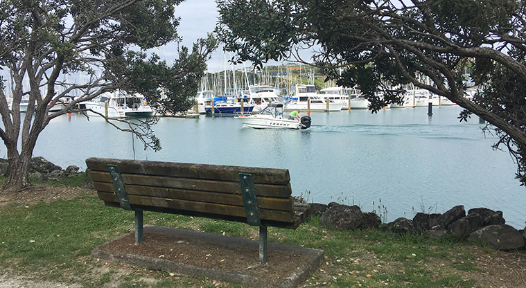 Gulf Harbour Marina Path - Great spot to pause and enjoy the view