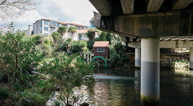 Henderson Creek Path - Historic Mill feature.