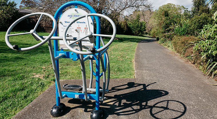 Henderson Loop Path - Exercise equipment along the way.