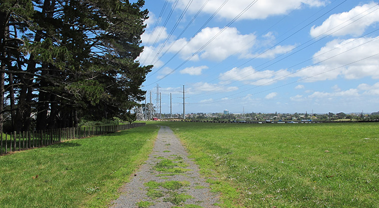 Highbrook South Path - Path alongside open green area.