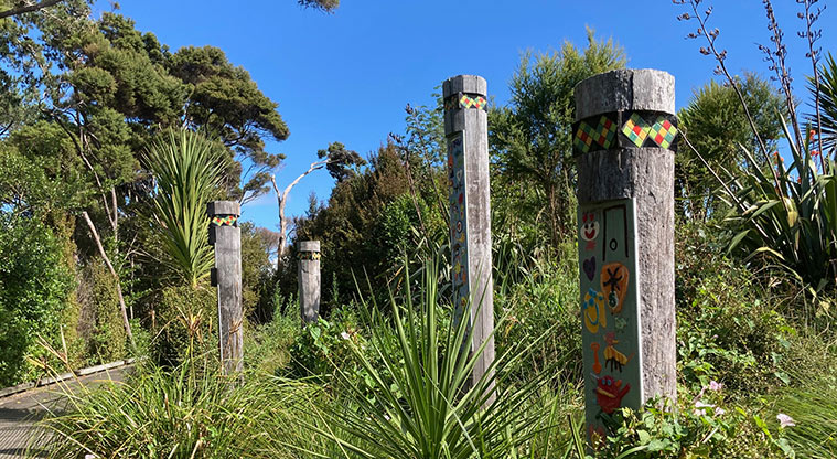 Hobsonville Point Path – A thriving community nursery near Onekiritea Point (Bomb Point).
