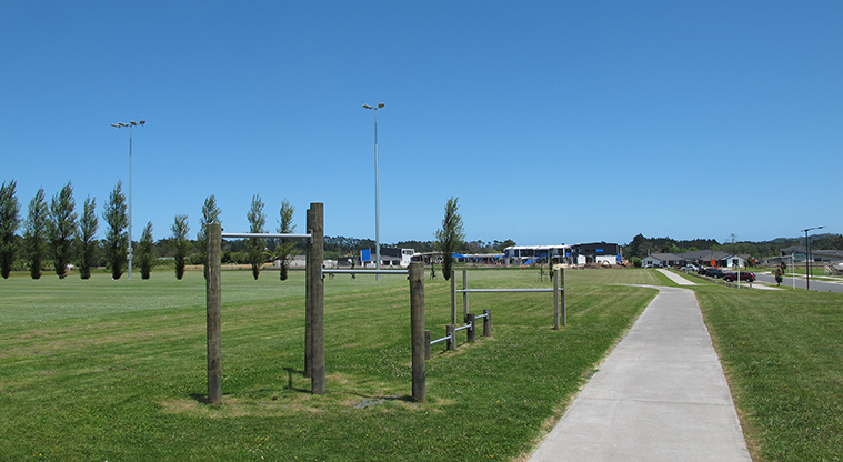 Huapai Reserve Path - Exercise equipment adjacent to the path