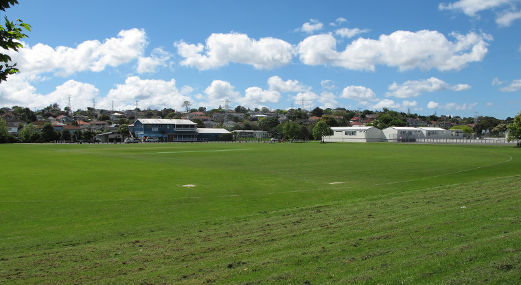 Keith Hay Path - sport fields and cricket wickets at the southern end of Keith Hay Park