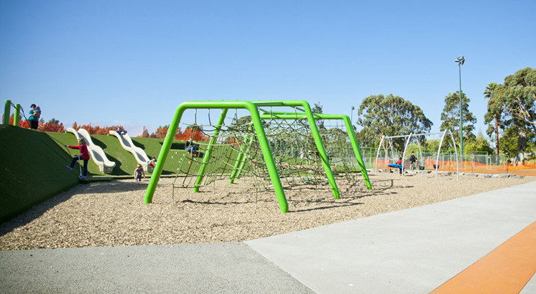 Keith Hay Path - sports themed playground in the middle of Keith Hay Park