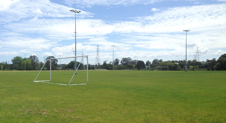 Ken Maunder Path - view of the sport fields at Ken Maunder Park