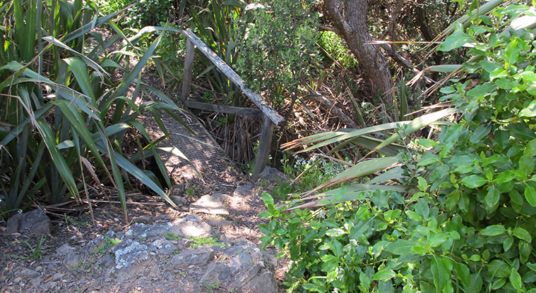 Leigh Coastal Path - Tricky section over rocks.
