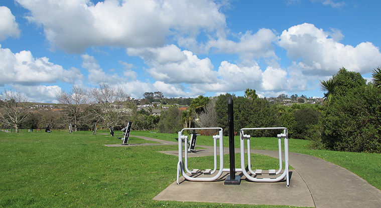 Logan Carr Path - Outdoor fitness equipment in Logan Carr Reserve.