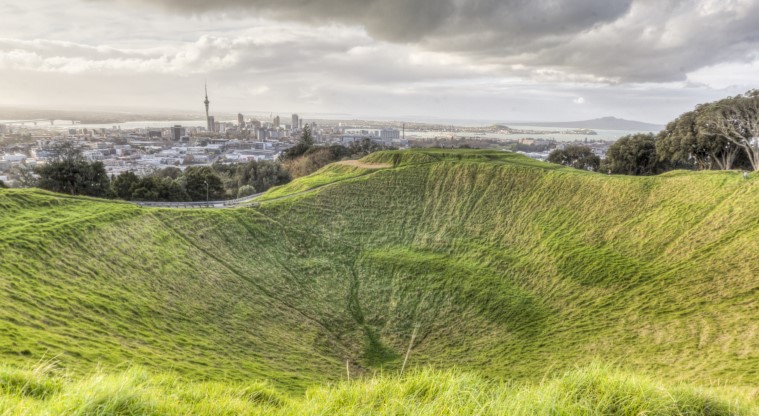 Maungawhau / Mt Eden Path - View looking into the crater which is considered tapu (sacred) and must not be entered.