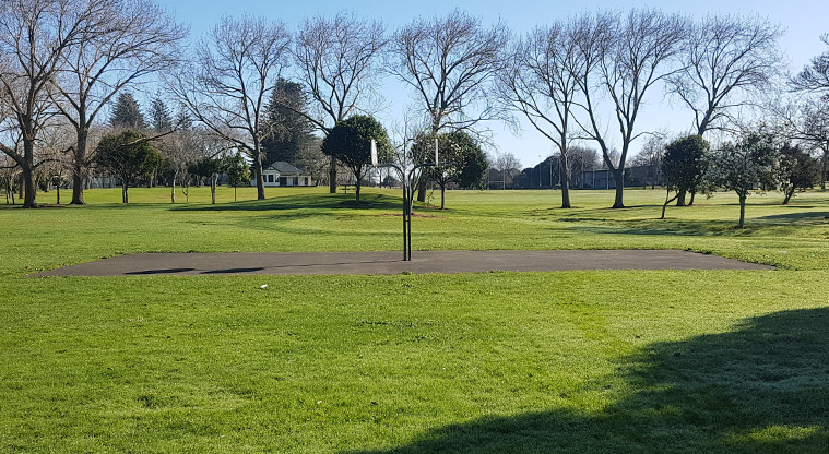 Mountfort Park Path - Basketball half courts on the path edge.