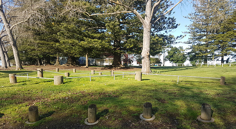 Mountfort Park Path - Established trees offer shade during summer.