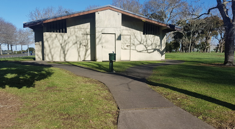 Mountfort Park Path - The public toilets at Mountfort Park.