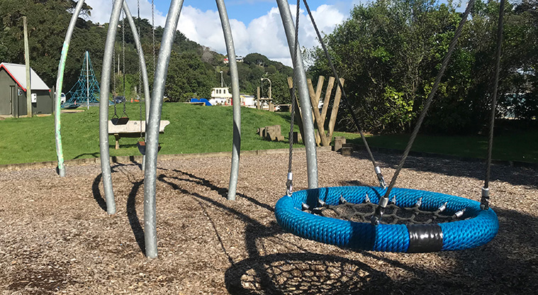 Okahuiti Path - The playground has the tallest swings on the island as well as equipment for small children.