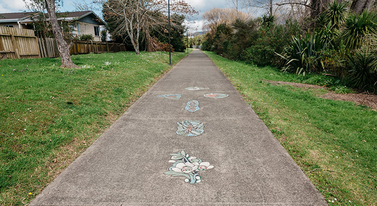 Oratia Stream Path - Look closely at the concrete.