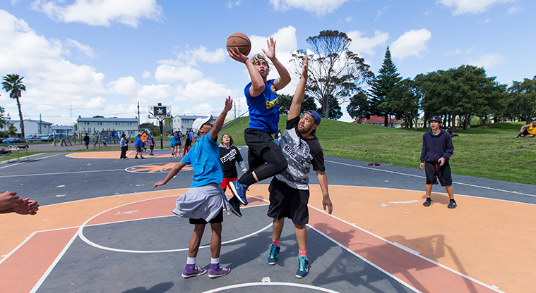 Ōtara Path - Otamariki Reserve features an outside basketball court.