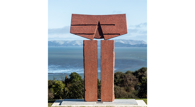 Pae-mohani / Manukau Domain Path - Opened Stone 1971, Hiroaki Ueda, Auckland Council Art Collection, Photo credit: Patrick Reynolds