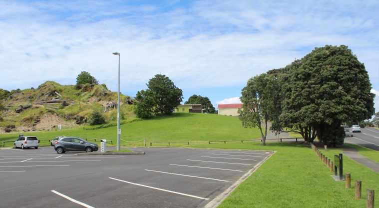 Ōhuiarangi / Pigeon Mountain Path - The car park outside Pigeon Mountain Kindergarten.