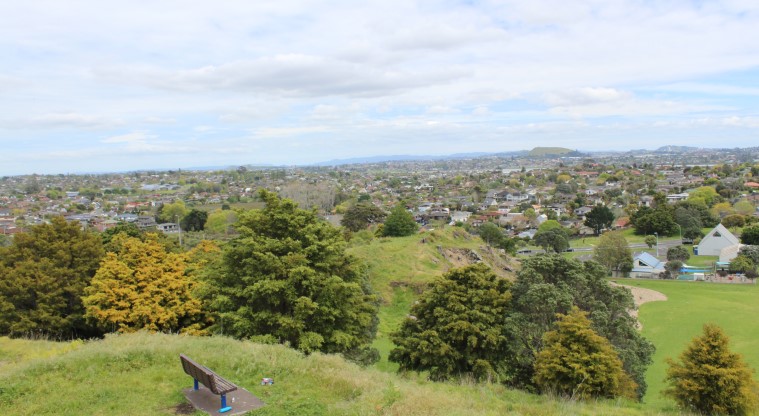 Ōhuiarangi / Pigeon Mountain Path - View looking back across the kindergarten.