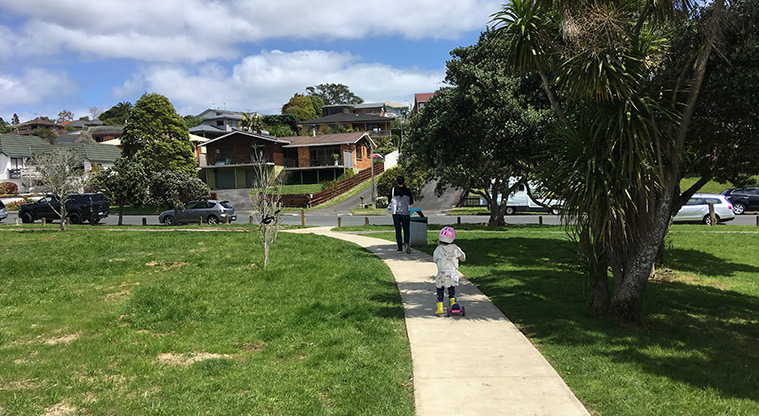 Red Beach Beginners Path - Bring your bikes, scooters and balance bikes.