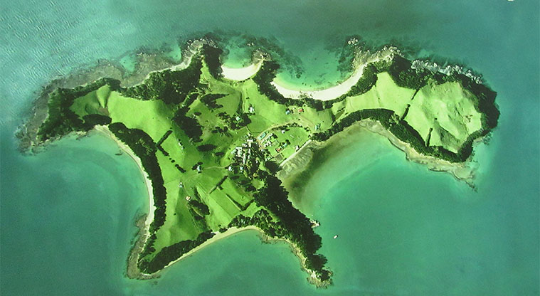 Rotoroa Island North Path - The island viewed from the air.