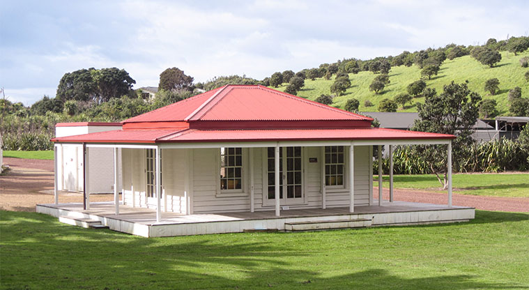 Rotoroa Island South Path - One of the historic buildings on the island.