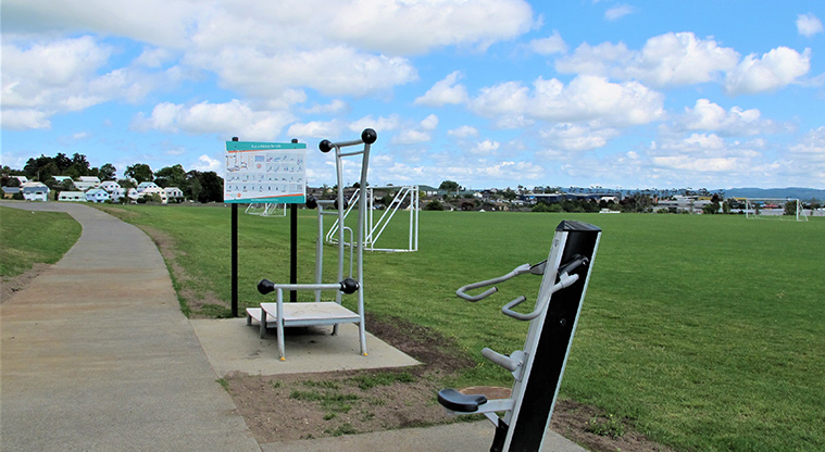 Royal Reserve Path - Exercise equipment station along the path.