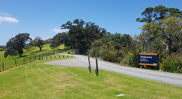 Scandrett to Martins Bay - Start by the parking bay and welcome sign.