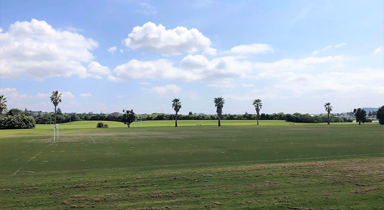Seaside Park Path - View over sports fields.